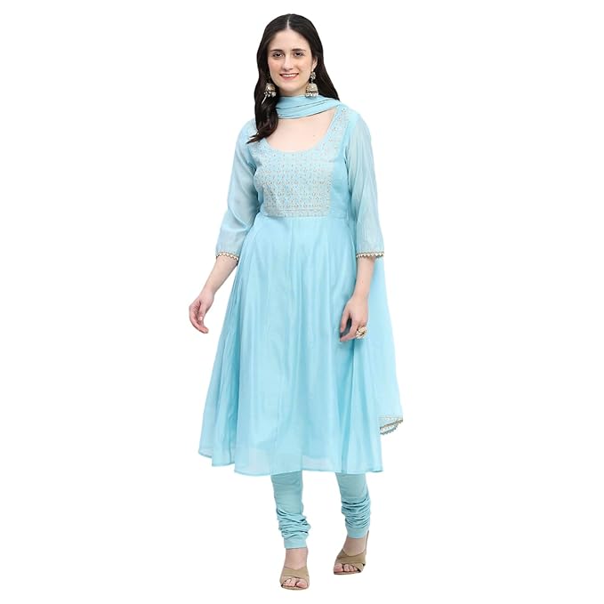 BIBA Women Embroidered Anarkali Suit Set