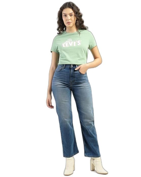 Levi's Women's High Rise Ribcage Slim Straight Fit Light Blue Jeans