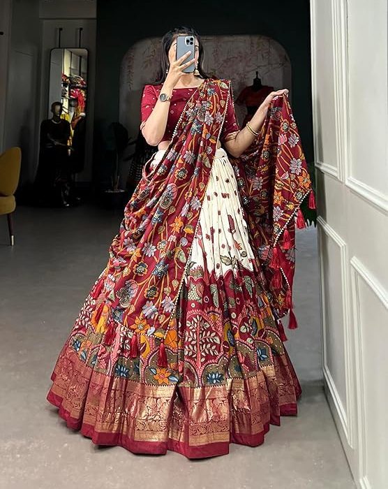 Women's Trending Designeer Tussar Silk Lehenga Choli Print with Foil