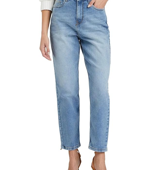 Amazon Brand - Symbol Women's High Waist Mom Fit Jeans | Ankle Length