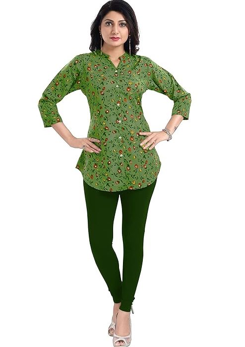 Miraan Women Crepe Regular Fit Readymade Short Kurti Tunic Top