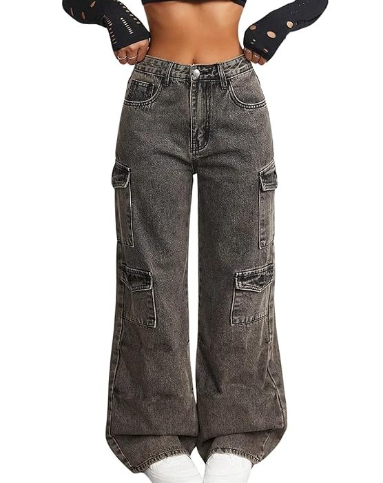 GRECIILOOKS Women's Regular Fit High Rise Jeans | Pant | Baggy Jeans High Waist | Bell Bottom Jeans